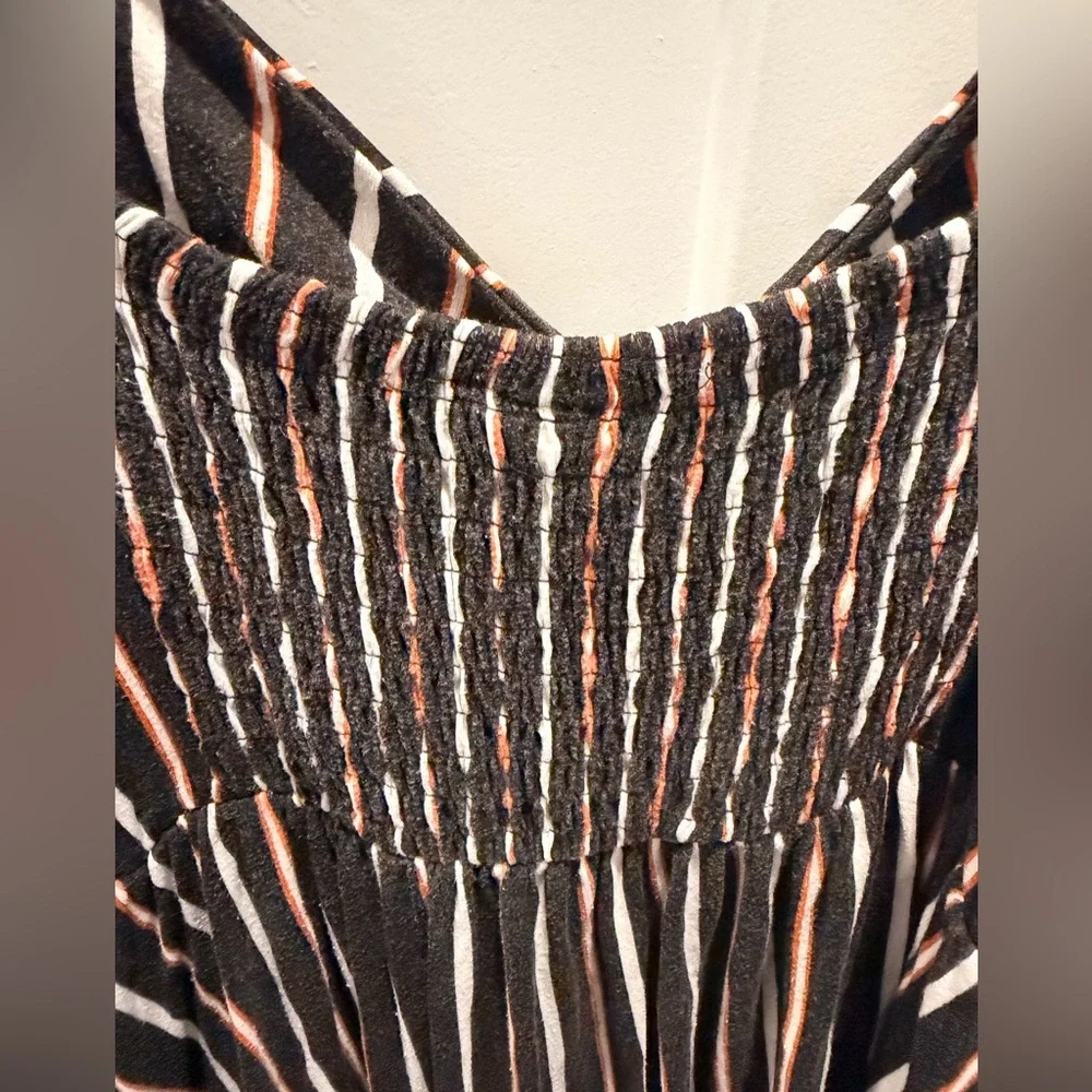 Torrid Striped Dress Size 3 Black Sleeveless Tie Front Plus Size - Picture 6 of 11